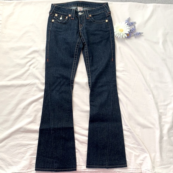 True religion Joey flared low rise jeans in size 24 - Picture 1 of 8